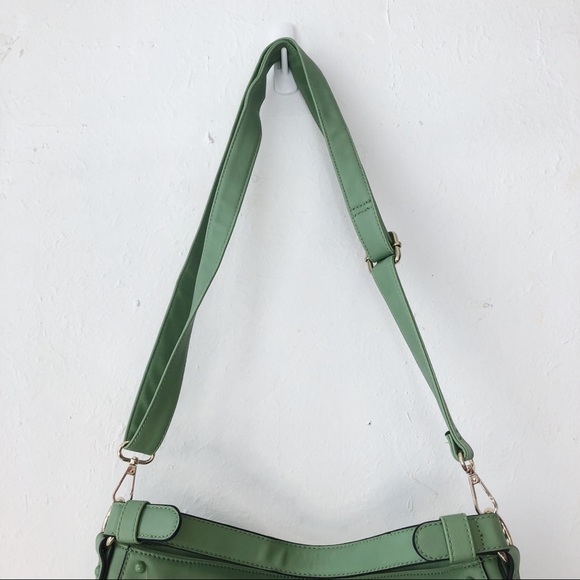 Lula large pale green bag crossbody strap studded - Picture 9 of 16